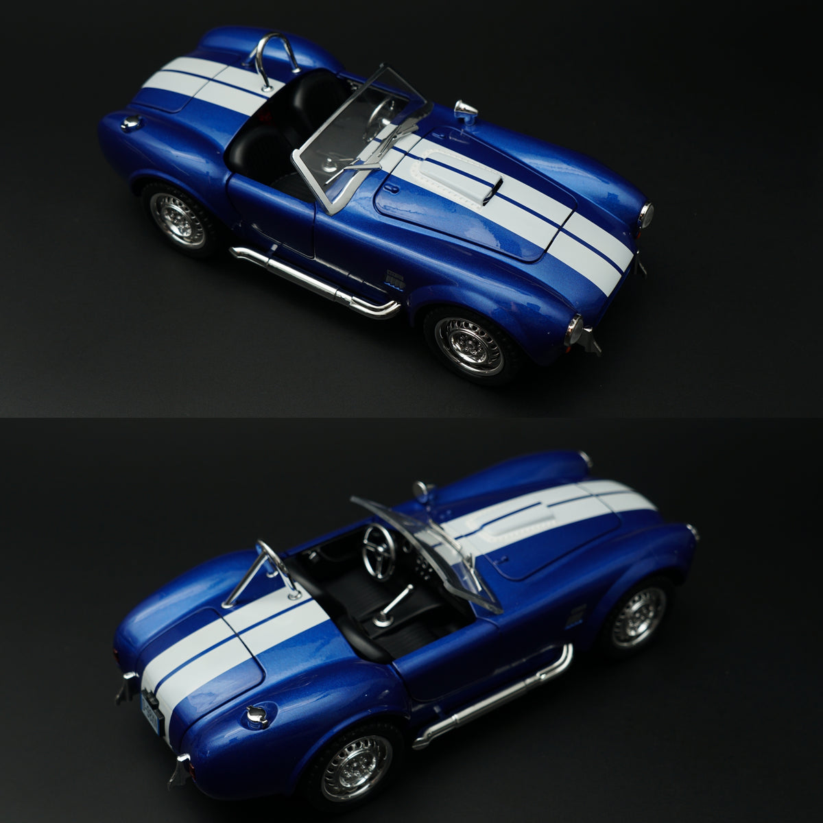 1:24 Scale Shelby Cobra 427 Roadster Diecast Model Car – Metallic Blue