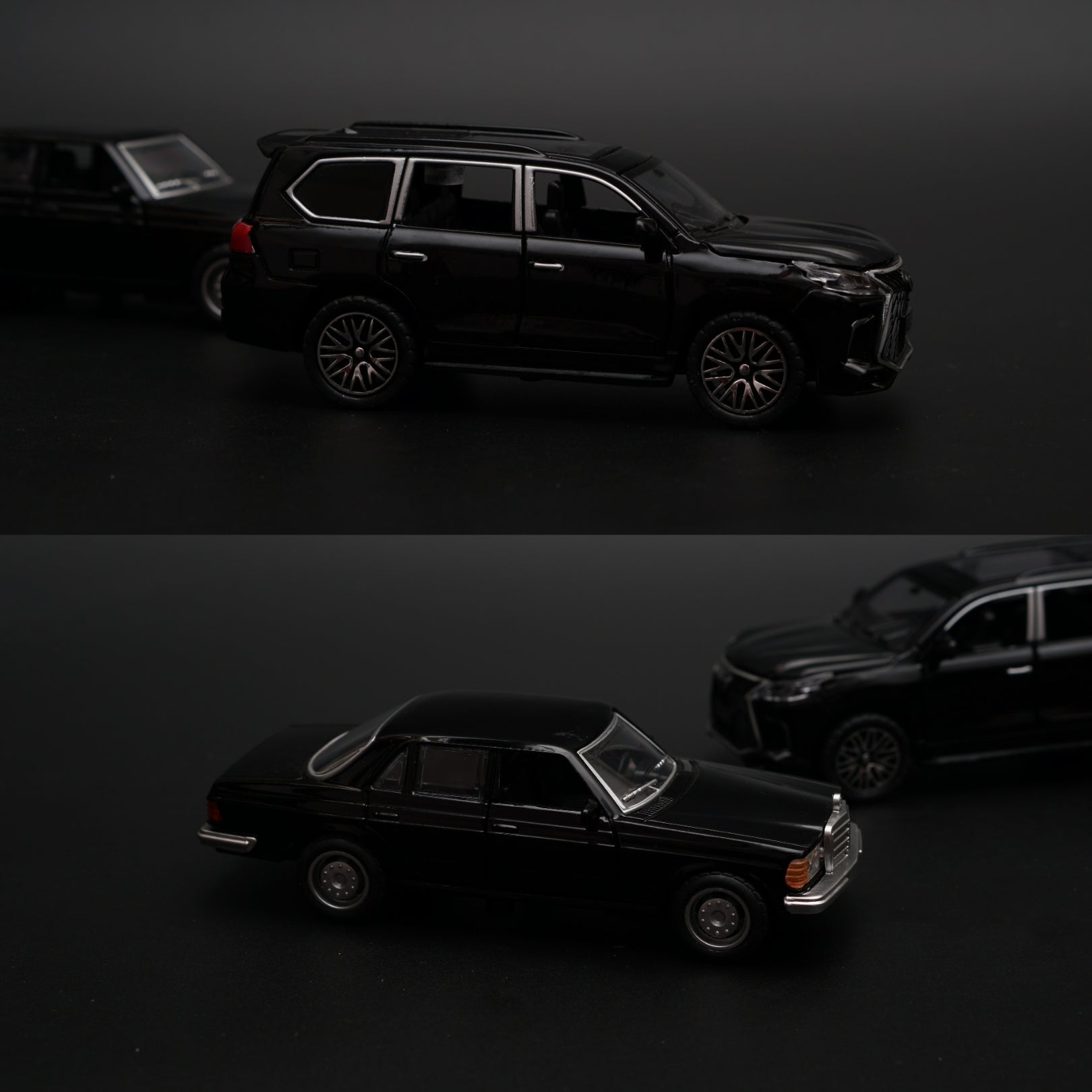 1:36 Benz , Lexus Diecast Combo (Black) -  Kunju Vandi  