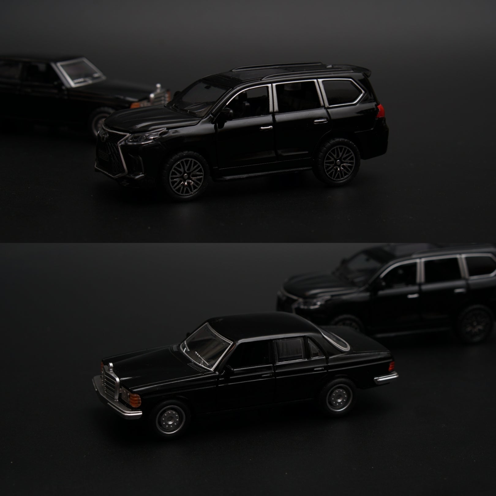 1:36 Benz , Lexus Diecast Combo (Black) -  Kunju Vandi  