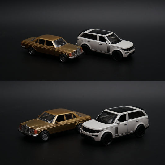 1:36 Benz , Range Rover Diecast Combo (Gold,White) -  Kunju Vandi  