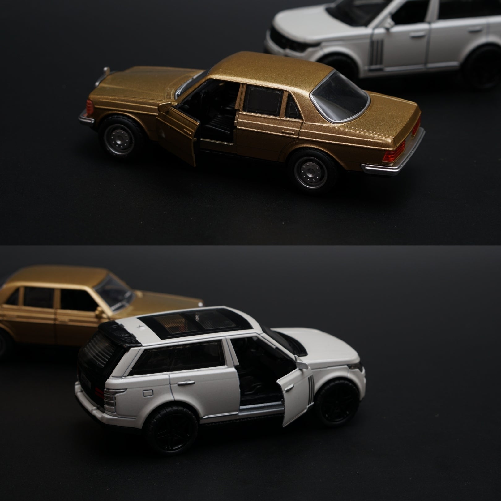 1:36 Benz , Range Rover Diecast Combo (Gold,White) -  Kunju Vandi  