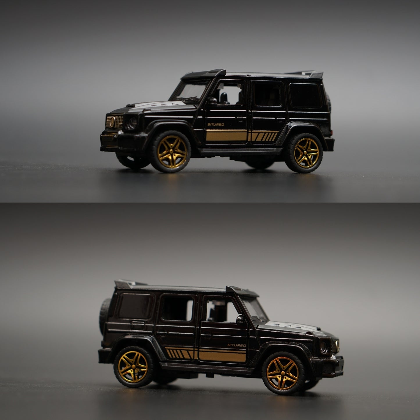 1:36 Gwagon Diecast Black (Yellow Livery) -  Kunju Vandi  