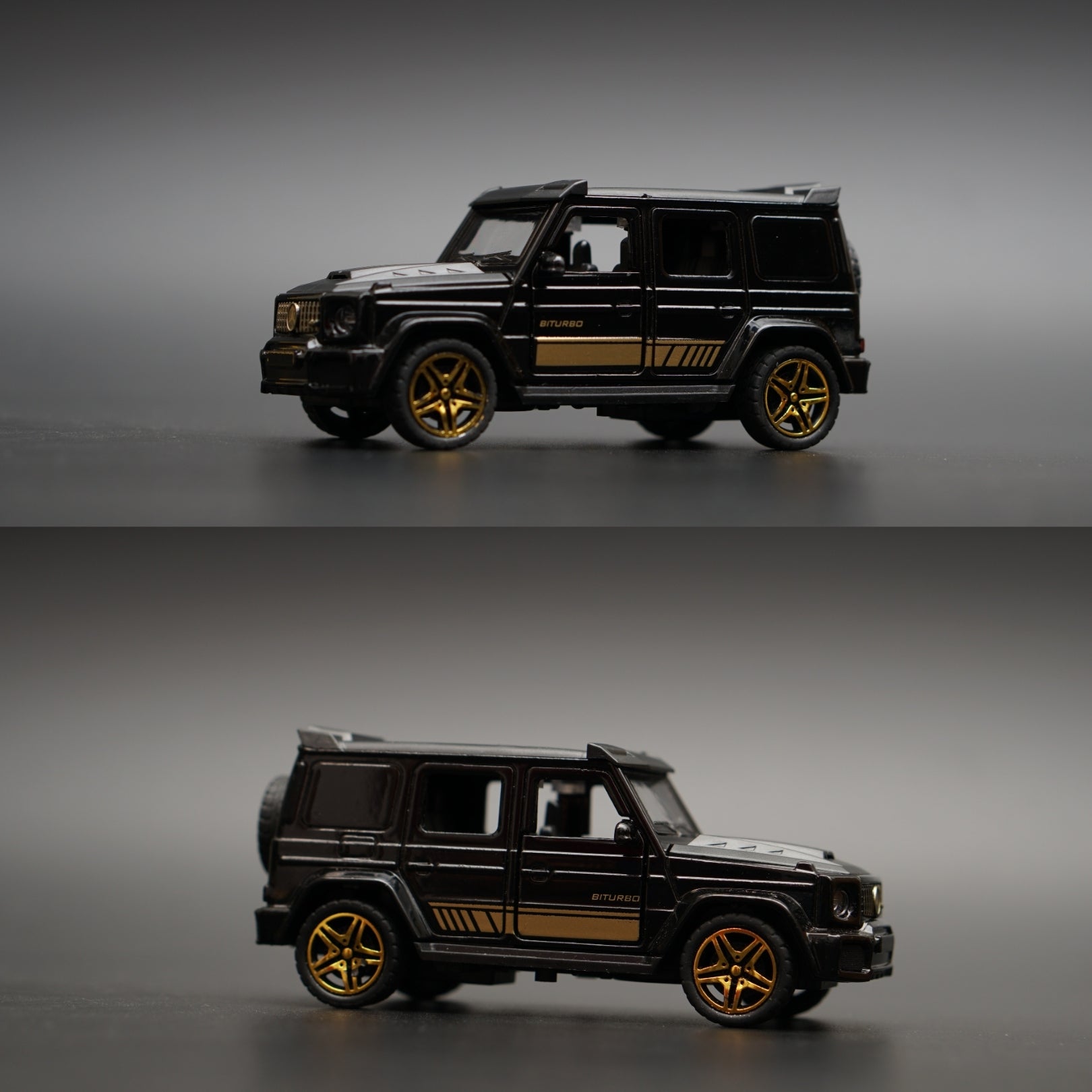 1:36 Gwagon Diecast Black (Yellow Livery) -  Kunju Vandi  